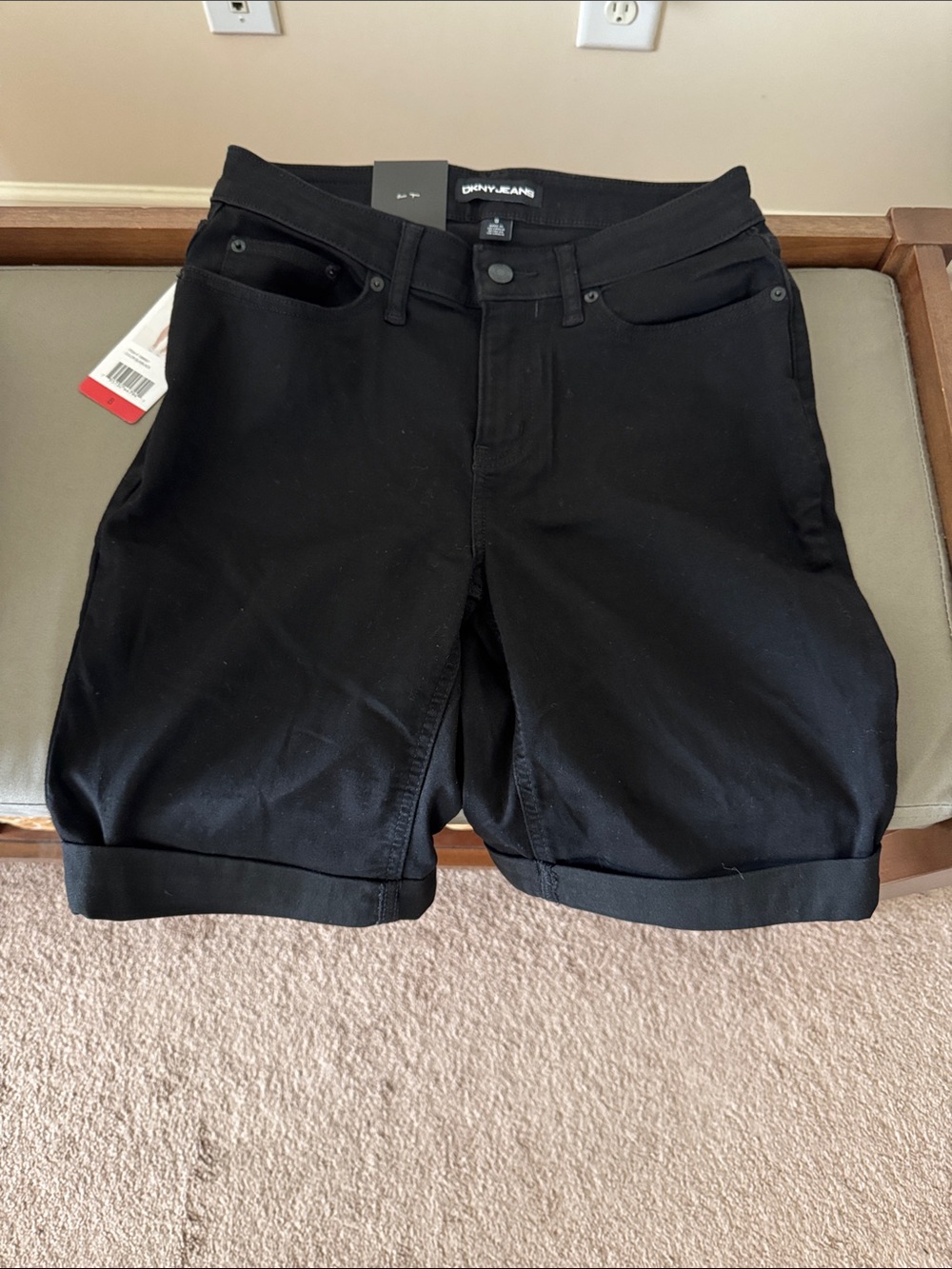 DKNY Black Women's Cuffed Jean Shorts